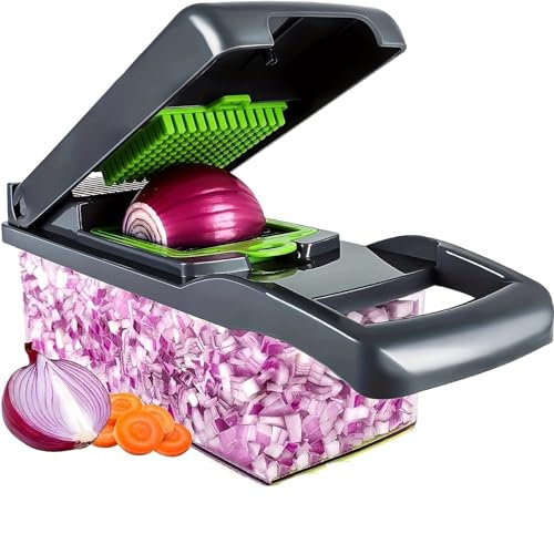 Rallador De Verduras Multifunción, Cortadora De Mandolina, Trituradora De Patatas, Cortador De Alimentos Con Contenedor De Almacenamiento For Cebolla, Tomate, Pepino, Zanahorias, Frutas, Queso