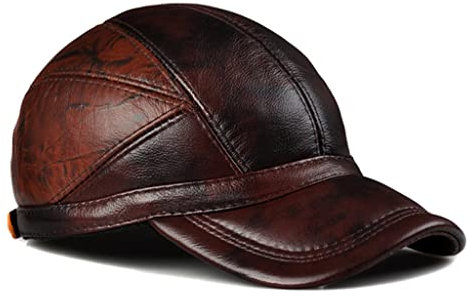 RajoNN Hüte Herren Leder Pilotenmütze Herren Winter Freizeitkleidung Baseballmütze Outdoor Koreanische Flugmütze