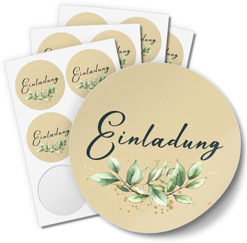 48 Aufkleber EINLADUNG Hochzeit Geburtstag Danke Taufe Etiketten Gastgeschenk rund 4cm
