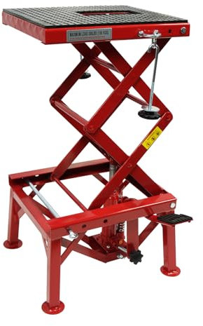 Hydraulischer Motorrad-Hebebühne, Towallmark 136.1 kg Kapazität Stahl ATV Scherenhebebühne für Motorräder, tragbarer Motorrad-Hebetisch