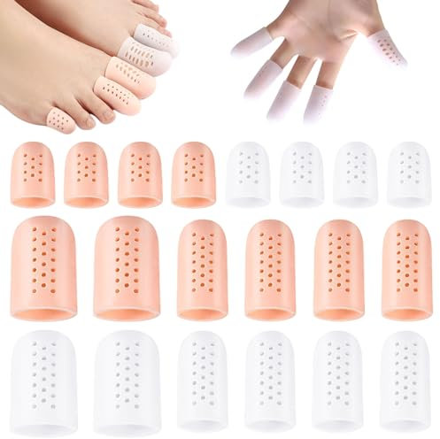 ZOCONE 20 Piezas Protectores Dedos Pies Silicona Suave para Hombres Mujeres Transpirable Protector Dedo Gordo Pie Elásticas Punteras Protectoras Dedos Pies Pequeños Toe Protector para Ampollas Callos