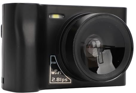 Fotocamera Digitale 2.5K 24MP 16x Zoom Digitale WIFI Mirrorless per Viaggi (BLACK)