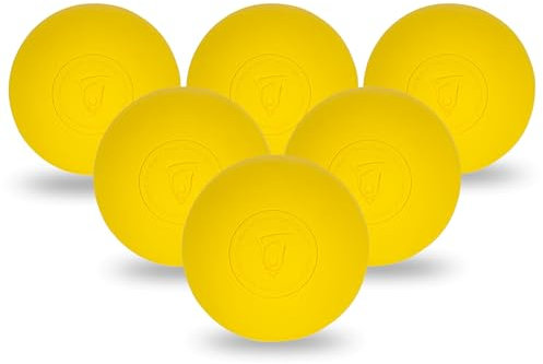 Franklin Sports Lacrosse-Bälle – Offizielle Größe Lax-Bälle zum Üben – Gummi 63 mm Lacrosse-Bälle für den Außenbereich – ideal für Muskelmassagetherapie + Yoga – Gelb, 6 Stück
