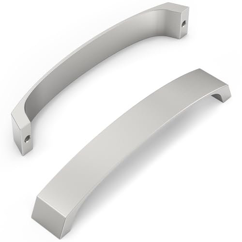 FURNIWARE 10 Stück Schrankgriffe, Möbelgriffe 160mm Lochabstand Küchengriffe Gebürstetes Satin-Nickel Griffe Möbel Schubladengriffe Griffe für Küchenschränke Schränke Schubladengriffe