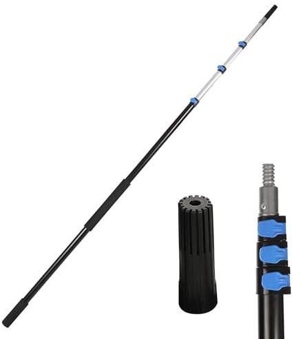 campMax Asta telescopica leggera e resistente in lega di alluminio, per soffitti alti, pulizia finestre, rullo per vernice (solo polo) (5,2 m)