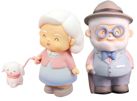 Cabilock 1set Statuetta Resina Di Anziana Decorazione Per Casa e Di Nozze Figurina Romantica Per Compleanno e Matrimoni Di Statua Per Tavolo