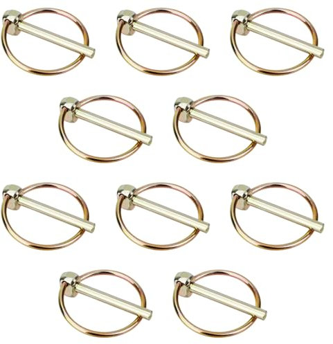Kit Assortimento Perni di Collegamento per Impieghi Gravosi da 10 Pezzi, Perni per Porte di Rimorchi Clip per Perni di Bloccaggio Rotondi in Acciaio al Carbonio per Rimorchi Trattori Agricoli Tosaerba