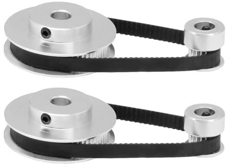 Tiardey 2pcs GT2 Synchronous Wheel 20 and 60 Teeth 8mm Bore Aluminum Timing Pulley with 2pcs Length 200mm Width 6mm Belt for Precision Mechanical Systems