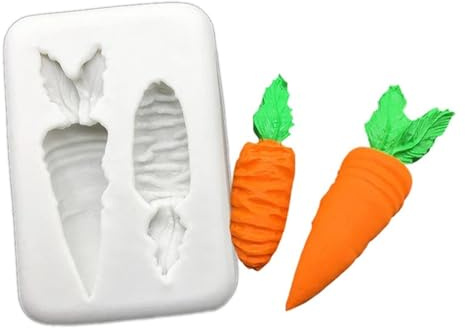 De silicona de pastel de Pascua DIY Moldes de caramelo de chocolate hechos | Molde para fondant Bunny & Carrots, herramientas caseras para hornear pan, gelatina, cubitos de hielo