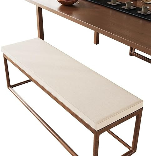 Coussin pour Banc de Jardin Personnalisée, Antidérapant Coussin de Siège en Mousse Épaisse avec Housse Amovible, Assise Coussin pour Banc de Mobilier Terrasse Canapé Extérieur(Beige,95x45cm x5cm Thick