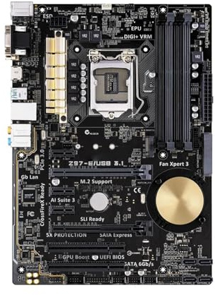 XYYZXKL schede Madri Scheda Madre Fit for ASUS Z97-E/USB3.1 Intel Z97 LGA1150 DDR3 3200 MHz (OC) M.2 PCIe NVMe USB3.1 SLI/CrossFireX Protezione a 5 Vie