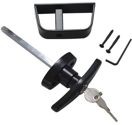 VIVIWI Juego de manijas de puerta de cobertizo negro resistente con tallo más largo y seguridad para cobertizos, simple para graneros y casas de juegos