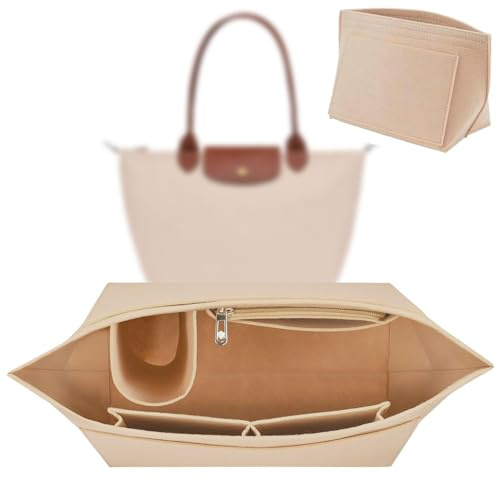 Organizer für Longchamp Tasche,Organizer für Longchamp Pliage L,Tascheninnenorganizer,Taschenorganizer,Multi-Pocket Felt Handbag,Filz Taschenorganizer mit Mehreren Taschen,for Insert Wallet