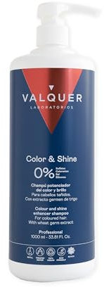 Valquer Champú Potenciador del Color y Brillo para Cabello Teñido. Antioxidante e Hidratante con Germen de Trigo, Phytokeratine, Vitamina E y Provitamina B5. Vegano. 1 L.