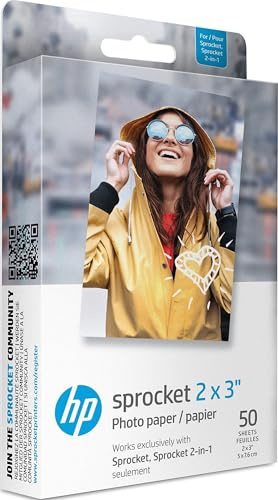 HP Sprocket Fotopapier, Weiß glänzend