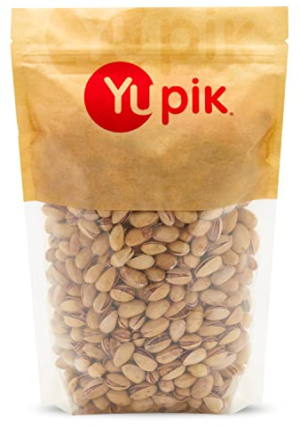 Yupik Dry Roasted Salted Pistachios, In Shell, 2.2 lb (35.2 oz), Gluten-Free, Kosher, Crunchy Nuts from California, Lightly Salted, Oil-Free, Source of Fiber & Iron, Savory Snack Once Shelled