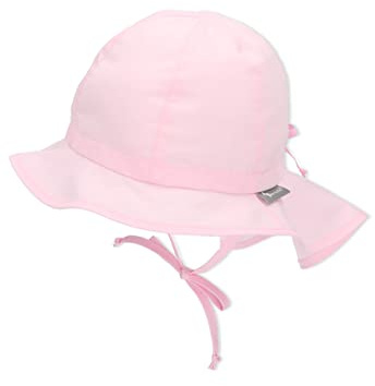 Sterntaler Sonnenhut - Unisex Sommerhut - UV-Schutz 50+ Mütze mit breiter Krempe und Größenregulierung - Nackenschutz - Bindebänder - Baby und Kinder Kopfbedeckung aus Popeline (Bio)