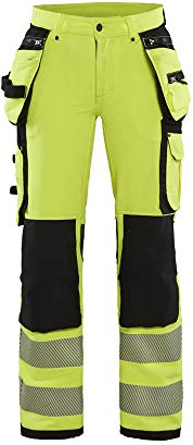 Blaklader 719716423399D20 dam 4-vägs stretch Hi-Vis-byxor, High Vis gul/svart, storlek D20