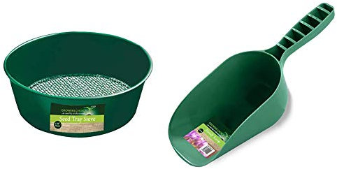 Bosmere Garden Care Seed Tray Sieve, N336 & Handy Scoop, Green, K120