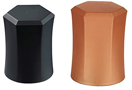Würfelbecher, Würfelbecher, Casino-Thema, Familie, Kneipe, Geschenk, Lüger, Spiel, Kunststoff, sechseckig, Taillentyp, schwarz, goldfarben, 2 Stück