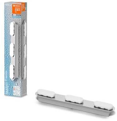 LEDVANCE Smart LED Badezimmerlampe chrome, 20W, 2100LM, 3000-6500K, 45cm, IP44, Orbis Duplo Wandleuchte, Badezimmerleuchte mit Wifi Technologie, dimmbar, steuerbar über App und Sprachassistenten