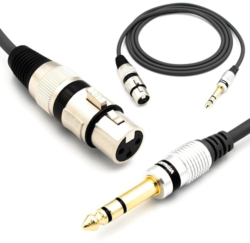 VITALCO XLR Buchse auf 6,3mm Stereo Klinke Kabel 3m Mikrofonkabel 3 Polig auf 6.3 TRS Klinkenstecker Adapter