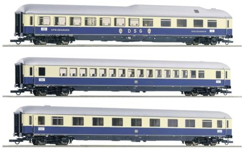 Roco 74049 H0 3er-Set Personenwagen F21 Rheinpfeil der DB 1.Klasse Großraum Gattung Ap4üm, 1.Klasse Abteil Gattung Av4ü