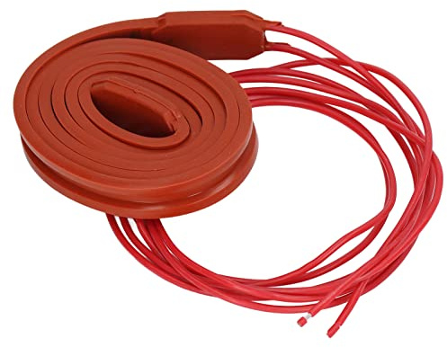 40W Silicone Heating Belt, Waterproof Soft Insulation Flexible Heater, 15x1000mm Silicone Heating Wrap for Oil Pipe Air Conditioning Compressors Engines (DC12V)