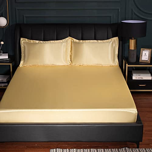 Topper Bezug für Boxspringbett 200x220,Spannbetttuch atmungsaktiver Stoff,Eisseide-Feste Farbblätter, rutschfeste Schutzhülle, Apartment-Schlafzimmer Doppelkönig-Größe