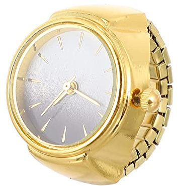UKCOCO Ringuhr Für Mädchen Generische Ring-Herz-Dekoration Geschenke Für Männer Freizeituhr Fingeruhr Runde Ringuhr Zinklegierung Miss-Geburtstagsgeschenk Runde Goldene