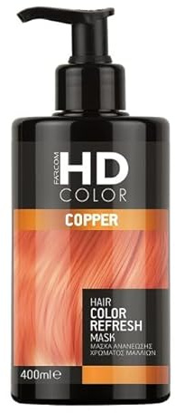 Farcom professional HD Color Refresh hårmask med keratin för en anti-frizz-effekt 400 ml (COPPER)