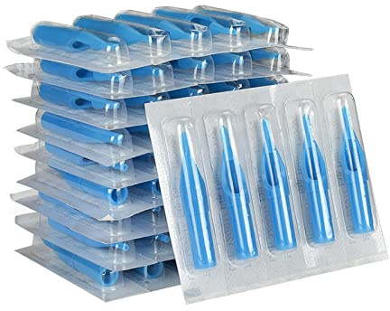 Pour 3/5/7/9/11RLT 50PC Conseils Aiguilles Rondes Jetables Bleues Accessoires De Tatouage De Tatouage Plat Tatouage Manchette (B, 10 * 11 * 7)