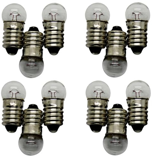 LED-Mafia 6V 12V 3W DC 3x 12x E10 warmweiß weiße Birnen Kleine Glühlampe Schraubgewinde Ersatz Beleuchtung (12, 6V)