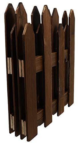 OSKOE Wooden Fence Panels Wood Garden Fence Pickets Flowerbed Border Edging Flexible Outdoor Landscape Edging Enclosure for Indoor Outdoor Decks Courtyards Balcony