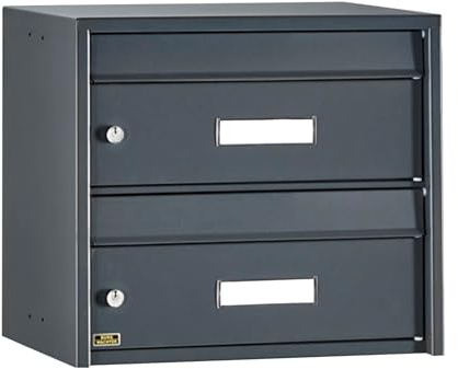 banjado Burg Wächter Briefkasten 2 Parteien/Wandbriefkasten anthrazit/erweiterbar/Namensschild