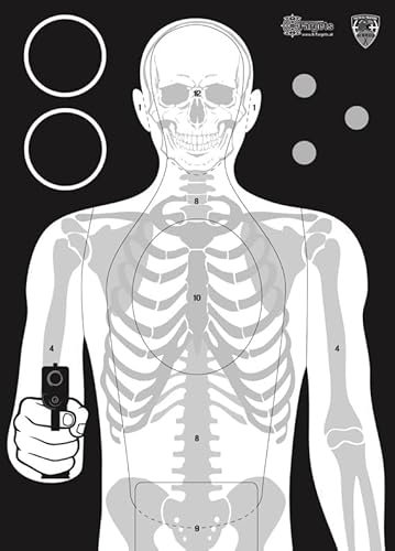 X-Targets Zielscheibe *Defensive Target* | 50 x 70 cm | Papier 120g/m² | Ideal für das Verteidigungsschießen | Verschiedene Trefferzonen für perfektes Training (5 Stück)