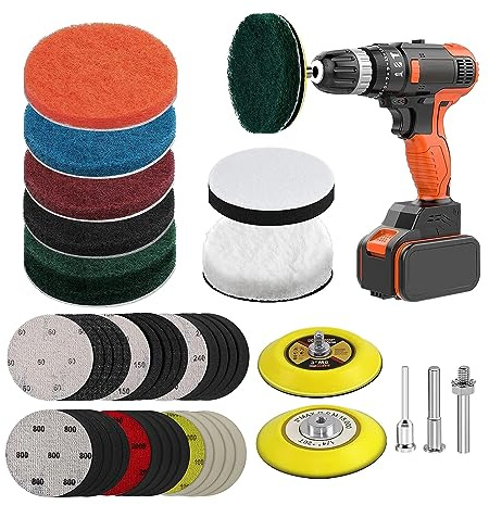 Autoscheinwerfer Restaurierungskit 3-Zoll Reiniger Restaurator Mit Stützpads Wollpads Schleifscheiben Scheinwerfer Reparaturset Scheinwerfer Kratzer Reparatur