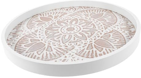 VINTORKY Elegant Wooden Serving Tray for Tea Snacks Fruits Bread Desserts Decorative Storage