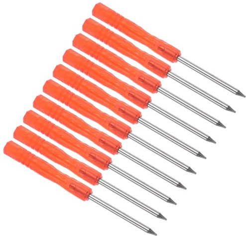 CoCud Winziger Torx-Schraubendreher, 85 mm Länge, Stahl T3 Sternkopf Schraubendreher mit rutschfestem rotem Griff - (Anwendungen: für Brillen, Uhren, Elektronik, Computer), 10 Stück