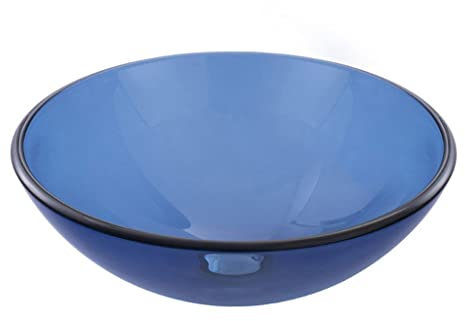 Aufsatzwaschbecken fürs Badezimmer, Aufsatzwaschbecken fürs Badezimmer, Waschbecken aus gehärtetem Glas, blaues Glaswaschbecken, Badezimmer-Aufsatzwaschbecken, Kunstwaschbecken, Behälterwaschbecken (b