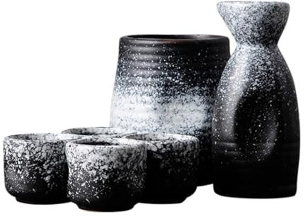 QPKZ Japanische Keramik Sake Set Wärmer, Vintage Sake Cup Keramik Japanische Sake-Set, Traditionelle Retro-Porzellanhandwerks-Sake-Tasse Für Kalte/warme/heiße Sake/Shochu T