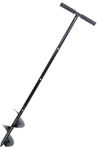 Patioer Post Hole Digger Manual 6 x 41 Garden Auger Spiral Drill with T Shaped Handle for Digging Planting Bulb Bedding