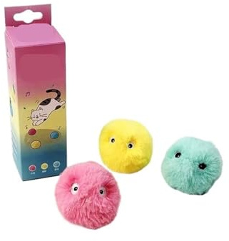 Chat Jouets pour Balle Interactive intelligente for chat, 1/3 pièces, jouet en peluche électrique, herbe-aux-chats, jouet d'entraînement, chaton, son tactile, produit for animaux de compagnie, jouet à