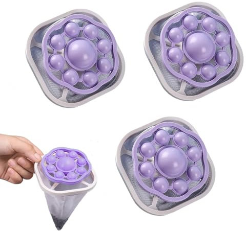 Floating Hair Filtering Mesh Removal, 3 Stück Filterbeutel Tierhaarentferner Waschmaschine, Haarfilter Netz Beutel für Waschmaschine, Haarentferner Waschbälle für Wäsche