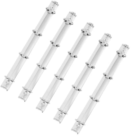 GRIRIW 5pcs Metal Loose Leaf Binder Kit with Flexible Binder Folders for School and Office Document Organization Lightweight Silver Design