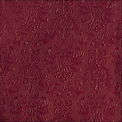 Servietten Papier 33x33cm 3-lagig 15 Stück mit Ornamenten geprägt - hochwertig & nachhaltig - Einweg Papierservietten für Hochzeit Dinner Gastronomie Party - Hochzeitsservietten Bordeaux
