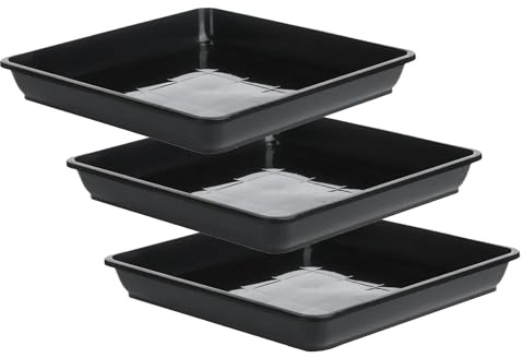 Blumentopf-Untersetzer, 3 Stück, Pflanzschale, Kunststoff, quadratisch, Wassertropfschale für Gartenbedarf (55,9 x 55,9 cm)
