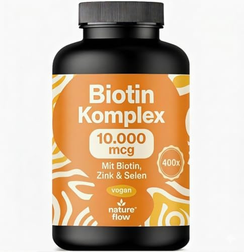 Biotin hochdosiert – 400 Tabletten – 10.000 mcg pro Tag | Mit Zink & Selen – vegan, produziert in Deutschland, laborgeprüft