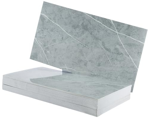 Youyijia Self Adhesive Wall Tile Stickers Marble Peel and Stick Wall Tiles 32Pcs 60x30cm Self-Adhesive Tile Stickers for Kitchen Bathroom Backsplash DIY Home Décor (Grey)