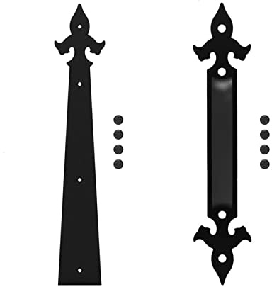 Binario per Porta Scorrevole, Carrello decorativo Casa del garage Maniglia for cerniera Set di accento Accendente Sliding Barn Door Kit hardware Arrow Style 2 Gestisci 4 Cerniere